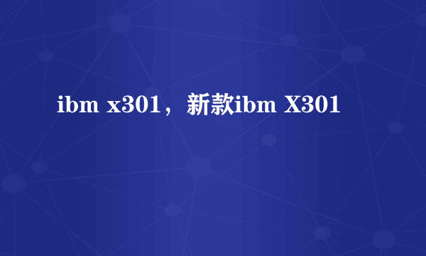 ibm x301，新款ibm X301