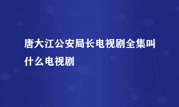 唐大江公安局长电视剧全集叫什么电视剧