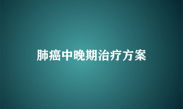 肺癌中晚期治疗方案