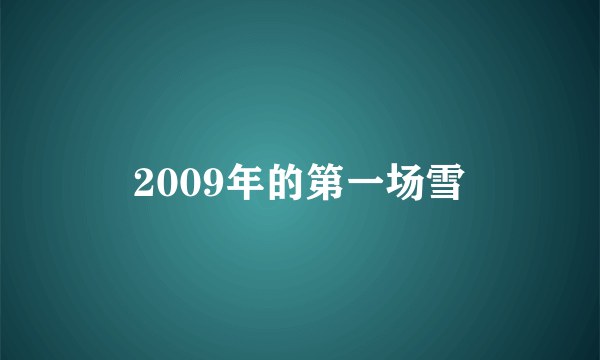 2009年的第一场雪