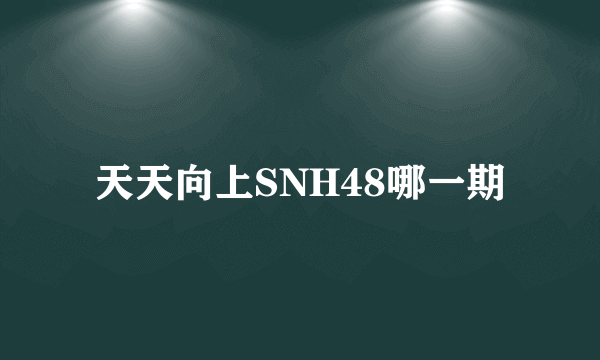 天天向上SNH48哪一期