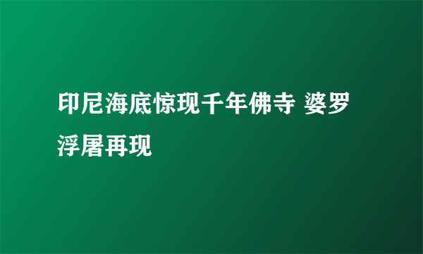 印尼海底惊现千年佛寺 婆罗浮屠再现