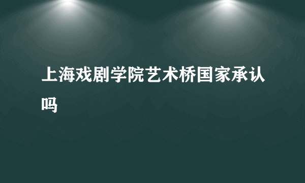 上海戏剧学院艺术桥国家承认吗