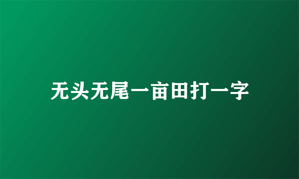 无头无尾一亩田打一字