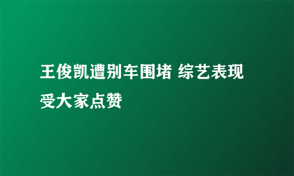 王俊凯遭别车围堵 综艺表现受大家点赞