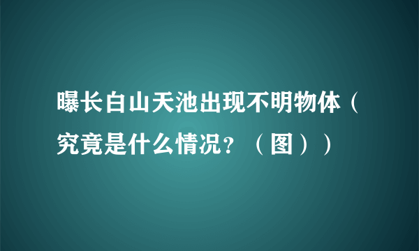 曝长白山天池出现不明物体（究竟是什么情况？（图））