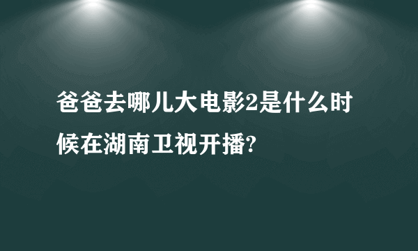 爸爸去哪儿大电影2是什么时候在湖南卫视开播?