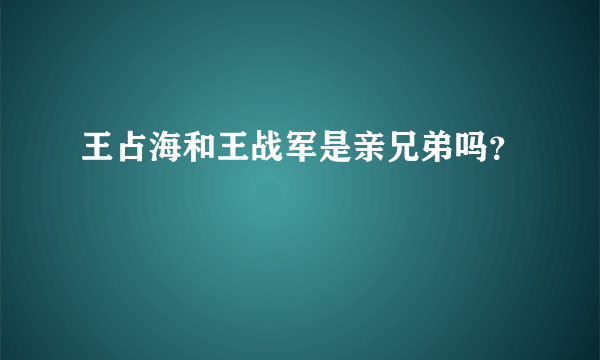 王占海和王战军是亲兄弟吗？