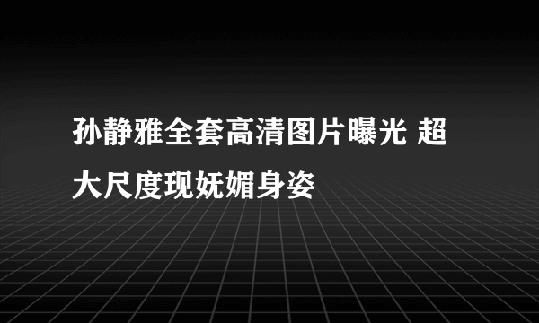 孙静雅全套高清图片曝光 超大尺度现妩媚身姿