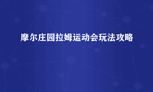 摩尔庄园拉姆运动会玩法攻略