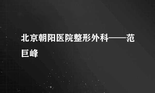 北京朝阳医院整形外科——范巨峰