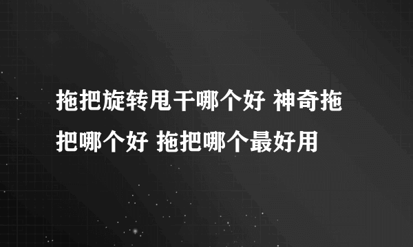 拖把旋转甩干哪个好 神奇拖把哪个好 拖把哪个最好用