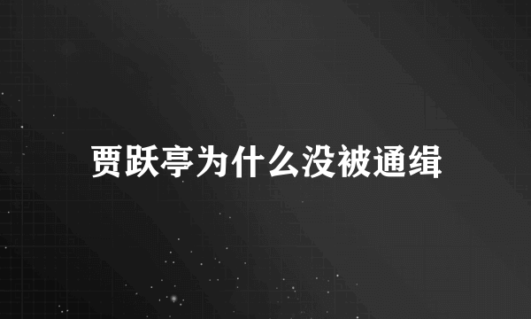 贾跃亭为什么没被通缉