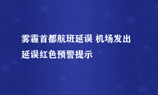 雾霾首都航班延误 机场发出延误红色预警提示