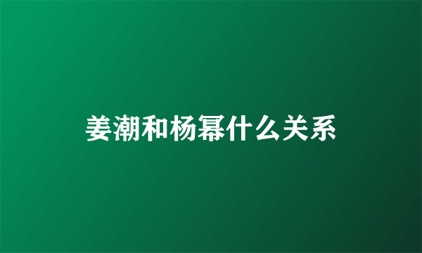 姜潮和杨幂什么关系