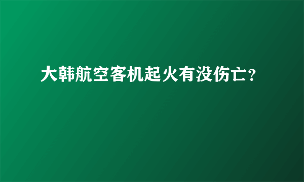 大韩航空客机起火有没伤亡？