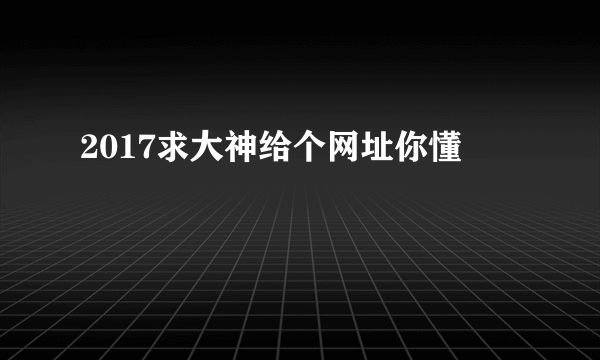 2017求大神给个网址你懂