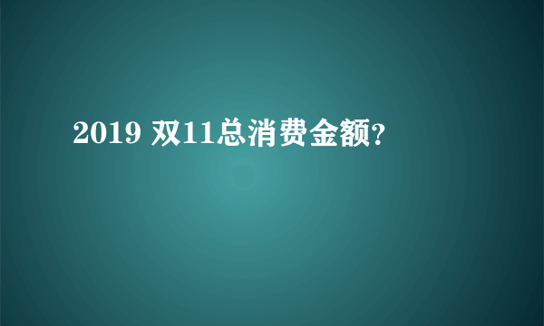 2019 双11总消费金额？