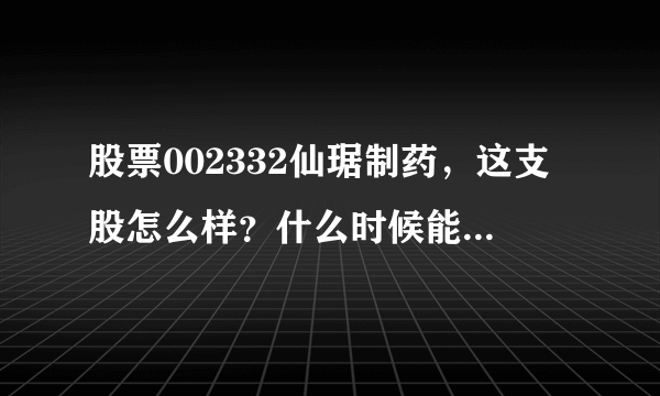 股票002332仙琚制药，这支股怎么样？什么时候能买？002118紫鑫药业怎么样呢？