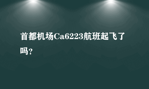 首都机场Ca6223航班起飞了吗？