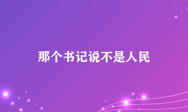 那个书记说不是人民