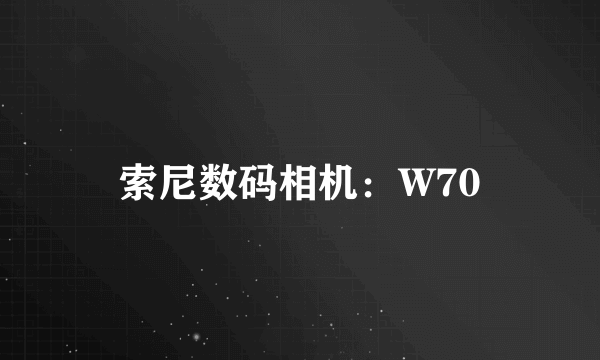 索尼数码相机：W70