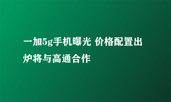 一加5g手机曝光 价格配置出炉将与高通合作