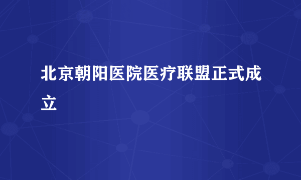 北京朝阳医院医疗联盟正式成立