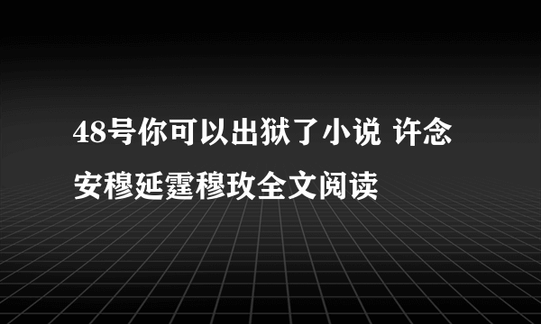 48号你可以出狱了小说 许念安穆延霆穆玫全文阅读