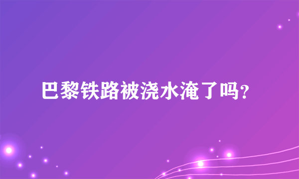 巴黎铁路被浇水淹了吗？