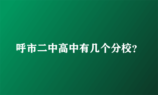 呼市二中高中有几个分校？