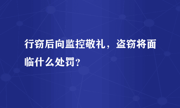 行窃后向监控敬礼，盗窃将面临什么处罚？