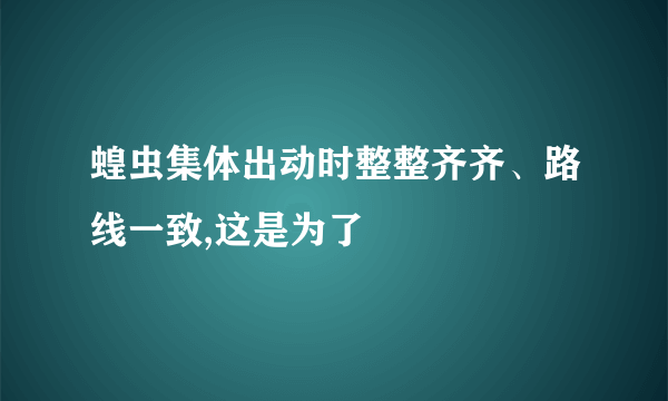 蝗虫集体出动时整整齐齐、路线一致,这是为了