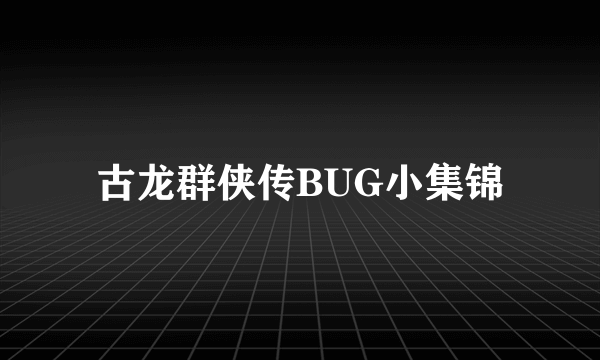 古龙群侠传BUG小集锦