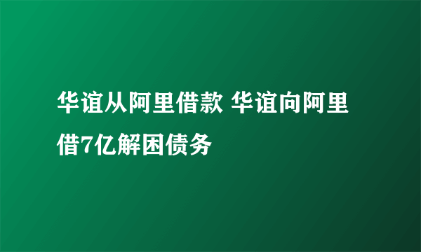 华谊从阿里借款 华谊向阿里借7亿解困债务