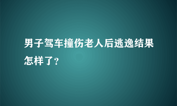 男子驾车撞伤老人后逃逸结果怎样了？