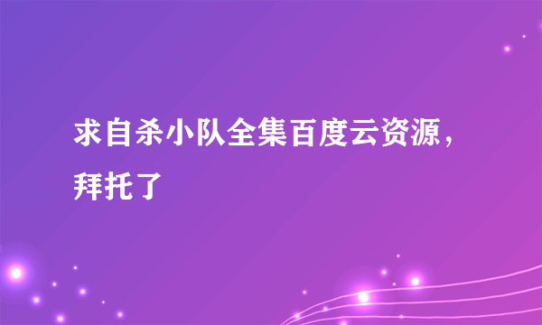 求自杀小队全集百度云资源，拜托了