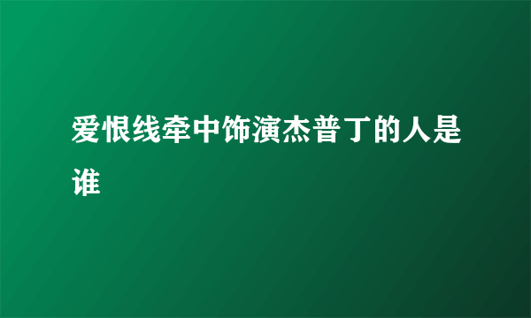 爱恨线牵中饰演杰普丁的人是谁