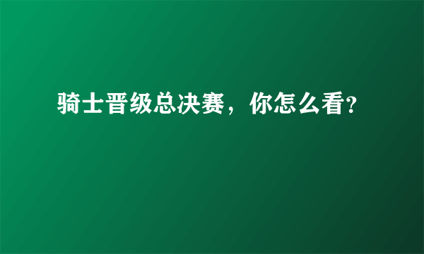 骑士晋级总决赛，你怎么看？