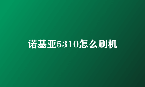 诺基亚5310怎么刷机