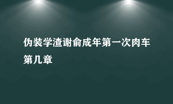 伪装学渣谢俞成年第一次肉车第几章