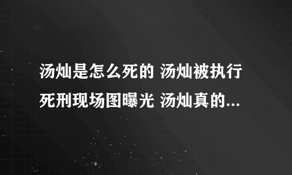 汤灿是怎么死的 汤灿被执行死刑现场图曝光 汤灿真的死了吗？