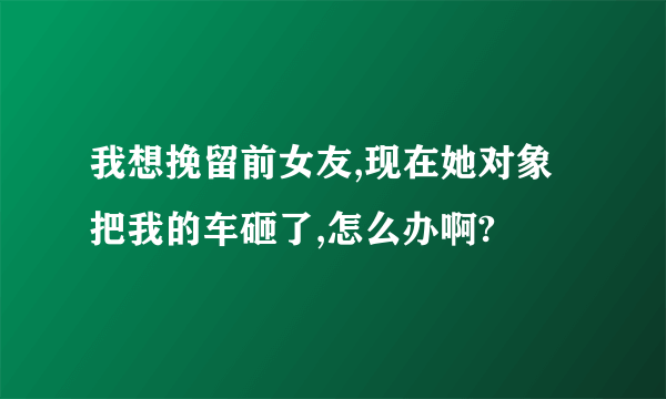 我想挽留前女友,现在她对象把我的车砸了,怎么办啊?