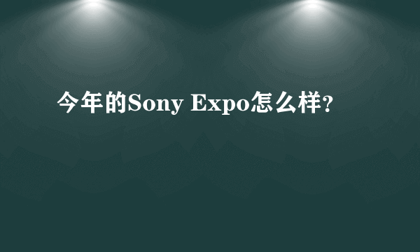 今年的Sony Expo怎么样？