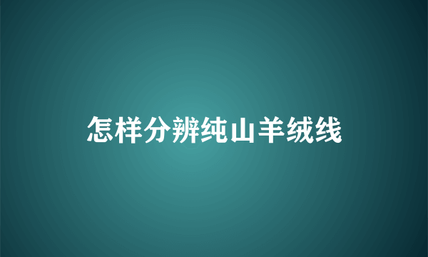 怎样分辨纯山羊绒线