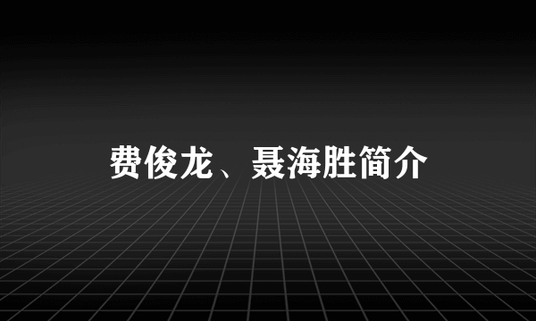 费俊龙、聂海胜简介