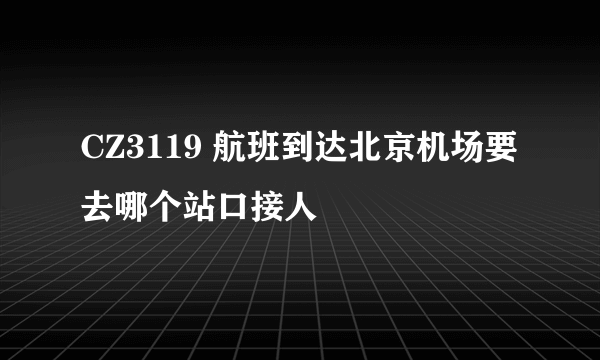 CZ3119 航班到达北京机场要去哪个站口接人