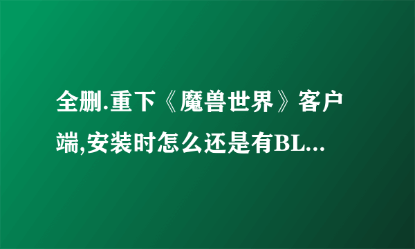 全删.重下《魔兽世界》客户端,安装时怎么还是有BLZPTS0000F是什么问题呢