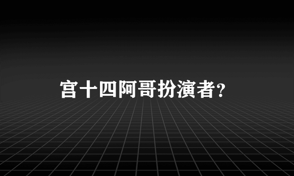 宫十四阿哥扮演者？