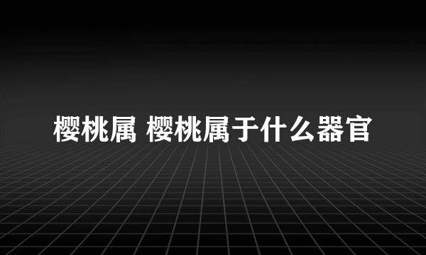 樱桃属 樱桃属于什么器官